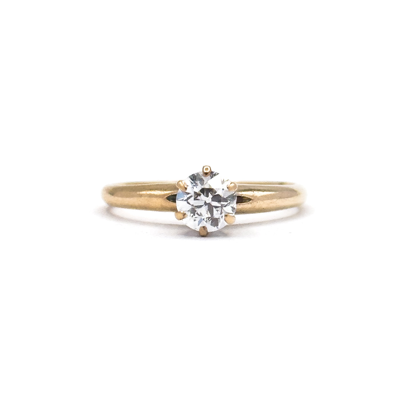 Antique Solitaire Old European Cut Diamond Engagement Ring in Gold
