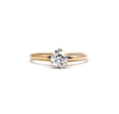 Antique Solitaire Old European Cut Diamond Engagement Ring in Gold