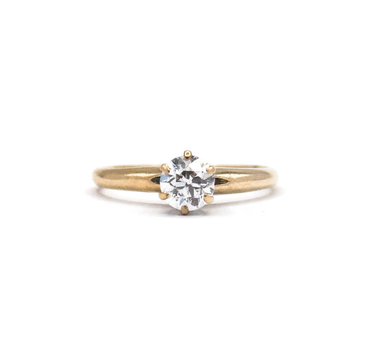 Antique Solitaire Old European Cut Diamond Engagement Ring in Gold