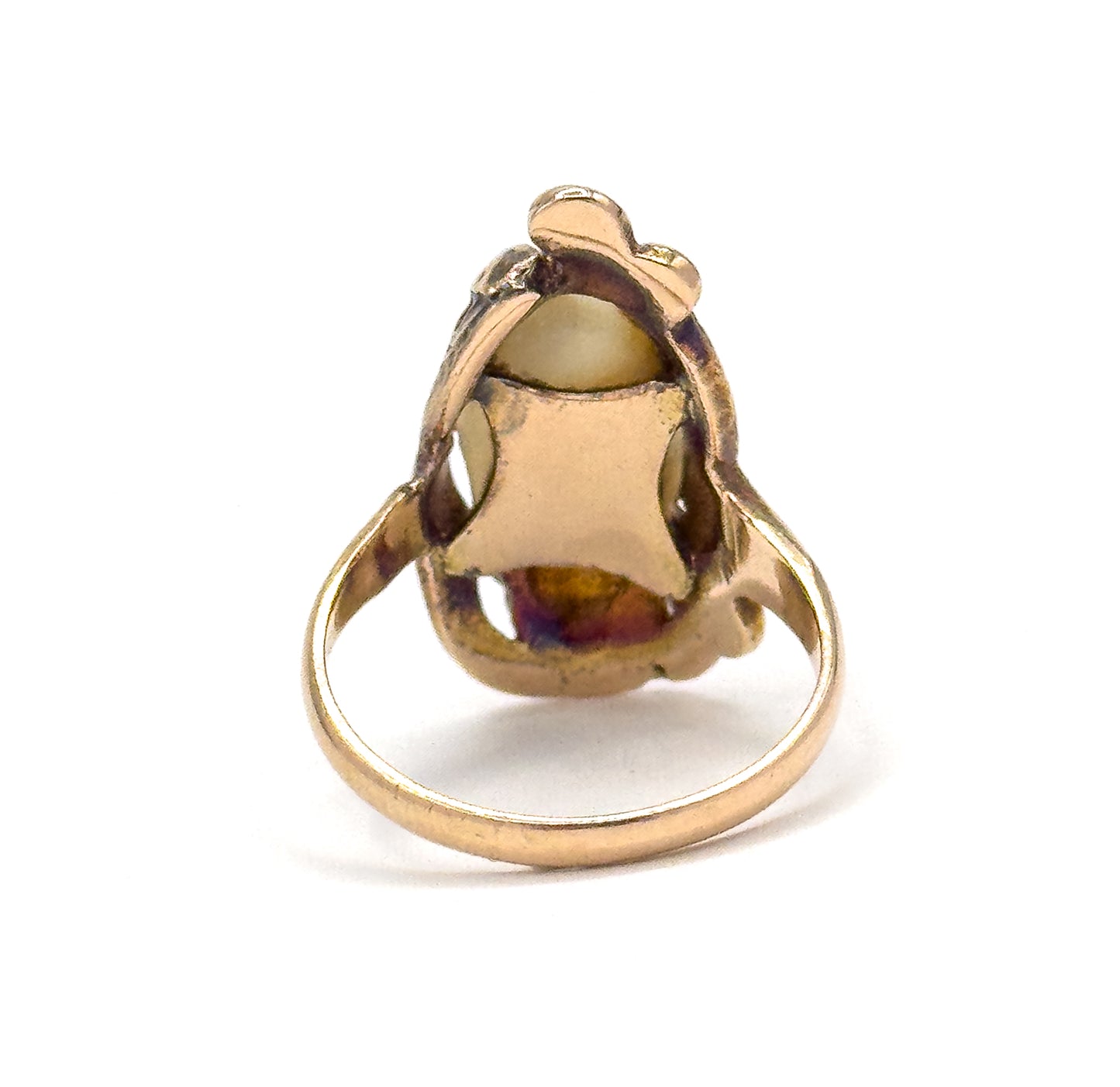 Art Nouveau Pearl Ring in 10K Gold