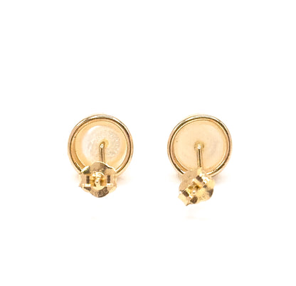 Contemporary Mabe Pearl Stud Earrings in 14K Yellow Gold