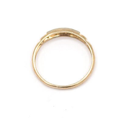 Dainty Vintage Diamond Stacking Band Two Tone Gold