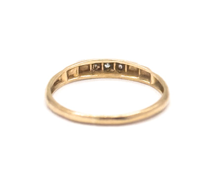 Dainty Vintage Diamond Stacking Band Two Tone Gold