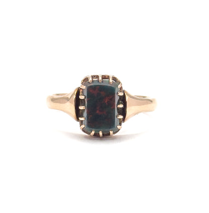 Victorian Bloodstone Ring in 10K Yellow Gold "Mildred"