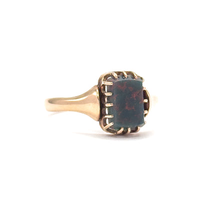 Victorian Bloodstone Ring in 10K Yellow Gold "Mildred"