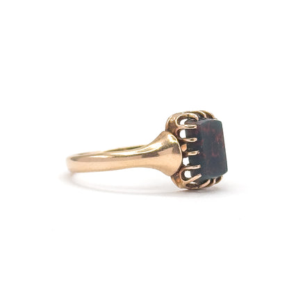 Victorian Bloodstone Ring in 10K Yellow Gold "Mildred"