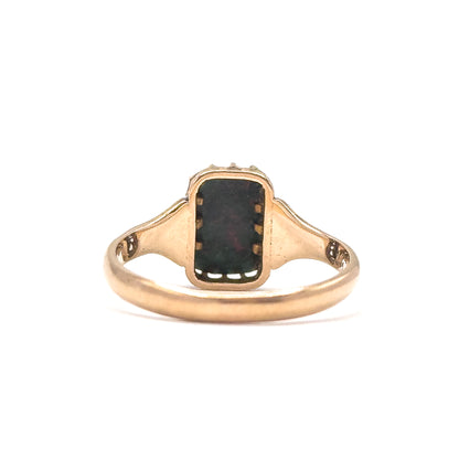 Victorian Bloodstone Ring in 10K Yellow Gold "Mildred"