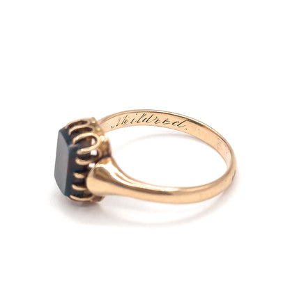 Victorian Bloodstone Ring in 10K Yellow Gold "Mildred"