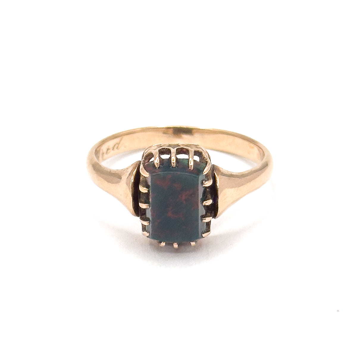 Victorian Bloodstone Ring in 10K Yellow Gold "Mildred"