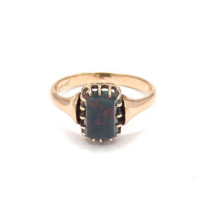 Victorian Bloodstone Ring in 10K Yellow Gold "Mildred"