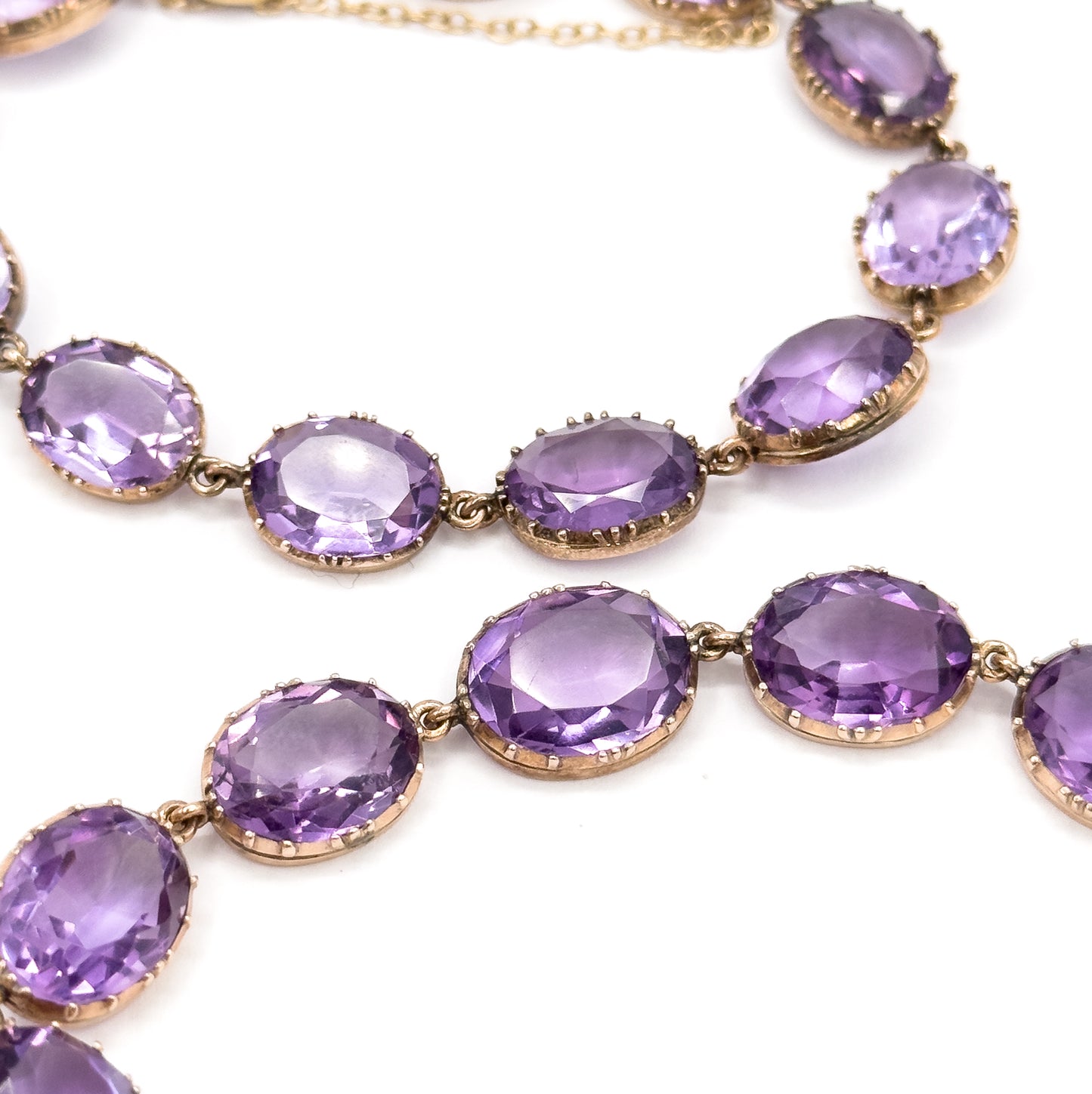 Sensational Victorian Pair of Amethyst Riviere Bracelets in Gold
