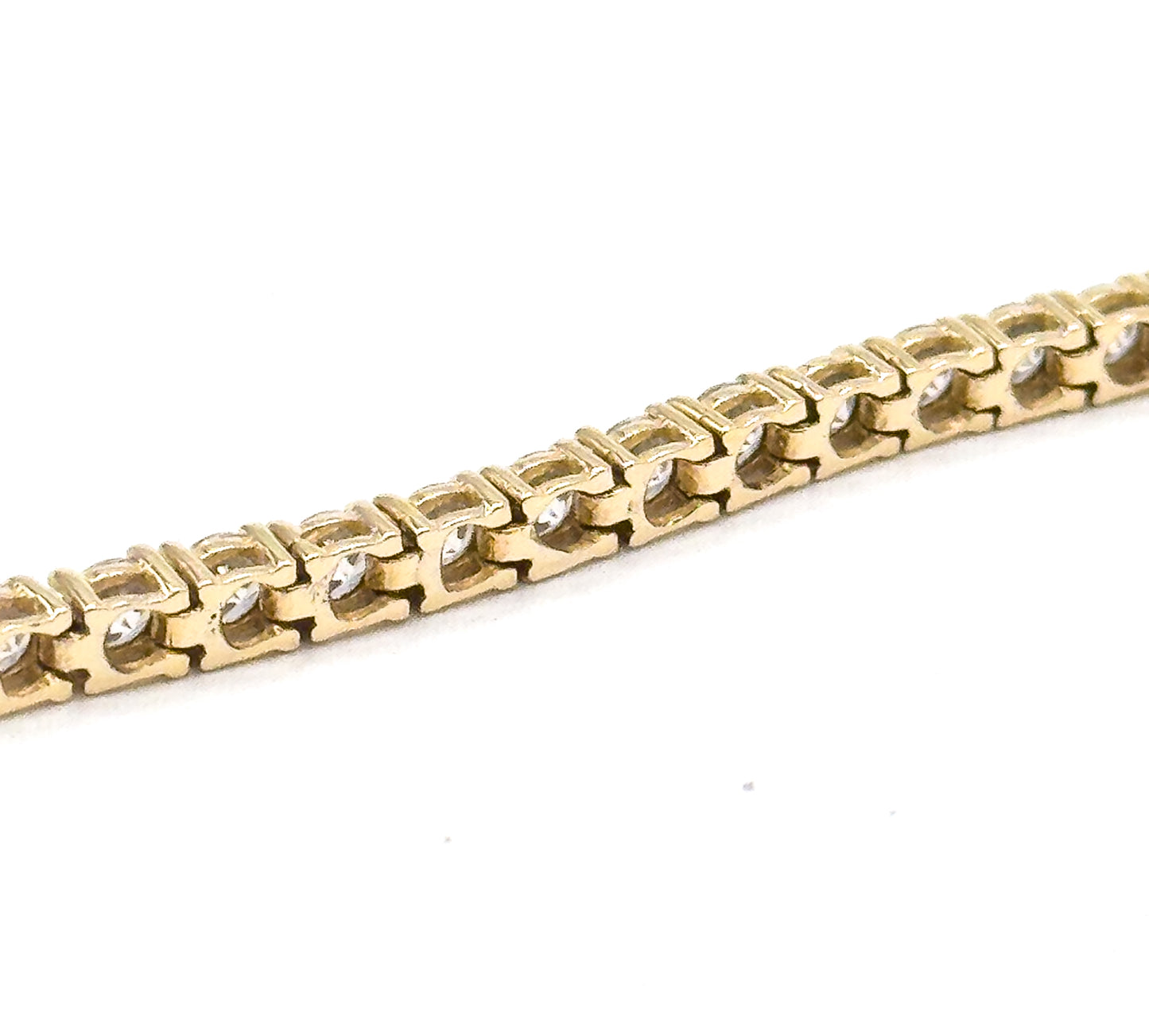 Vintage Glass Gem Tennis Bracelet in 14K Gold