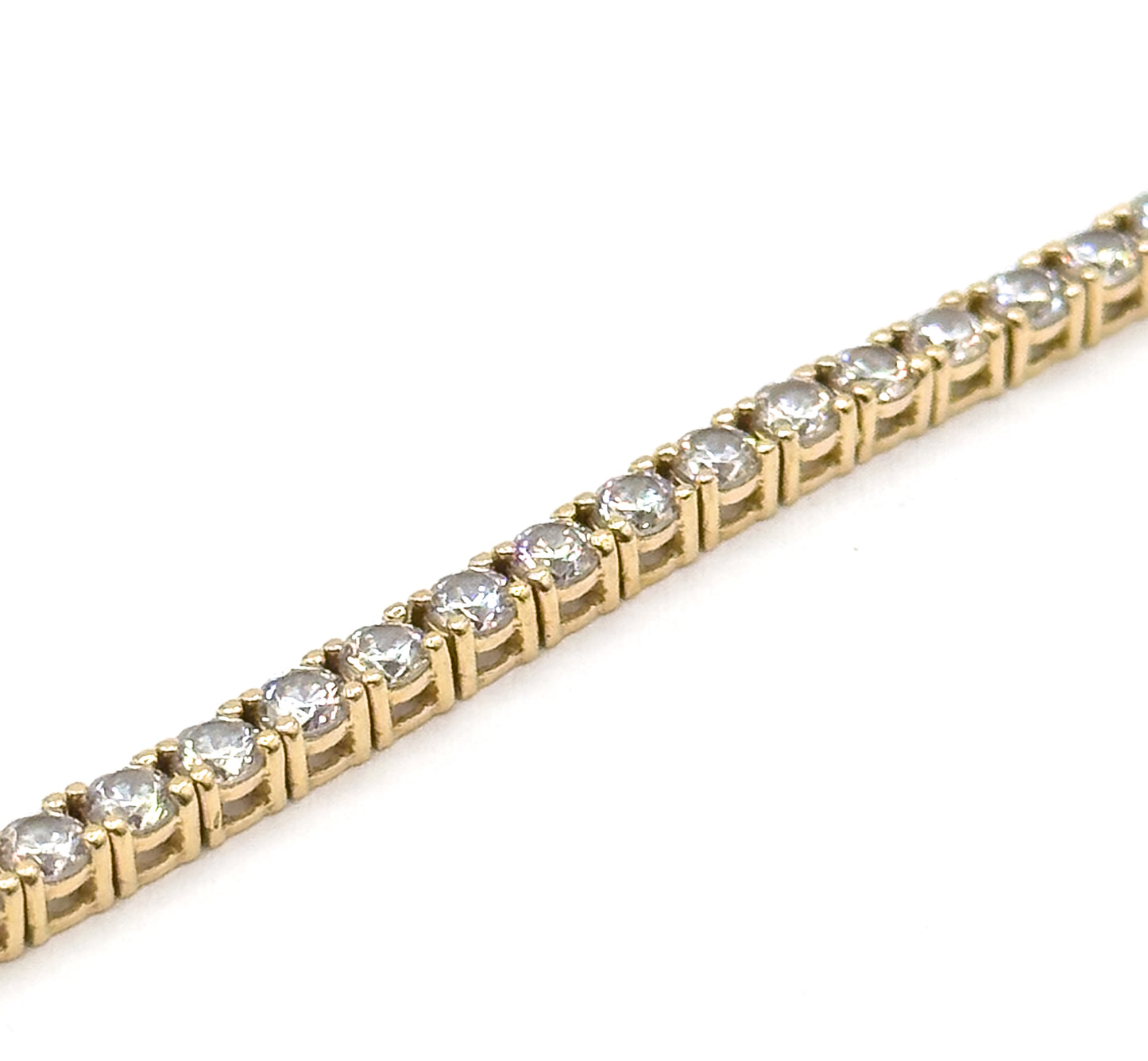 Vintage Glass Gem Tennis Bracelet in 14K Gold