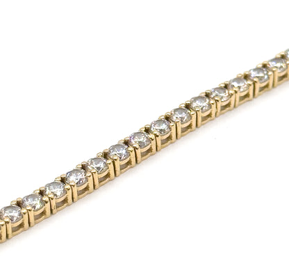 Vintage Glass Gem Tennis Bracelet in 14K Gold