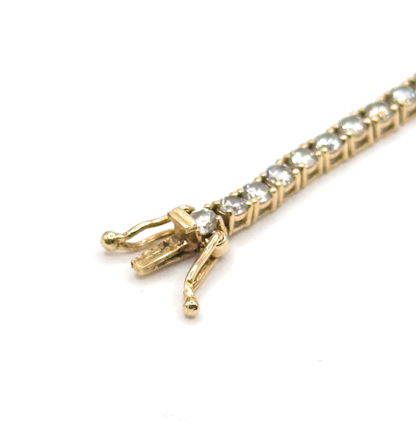 Vintage Glass Gem Tennis Bracelet in 14K Gold