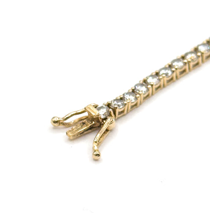 Vintage Glass Gem Tennis Bracelet in 14K Gold