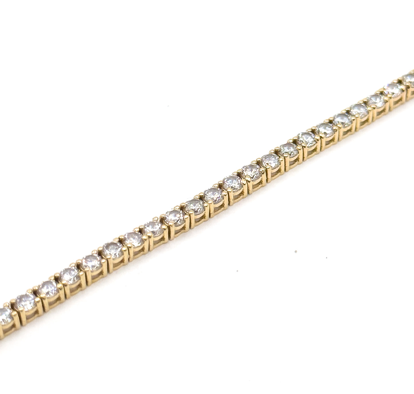 Vintage Glass Gem Tennis Bracelet in 14K Gold
