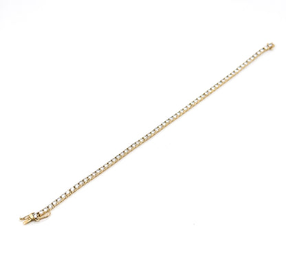 Vintage Glass Gem Tennis Bracelet in 14K Gold