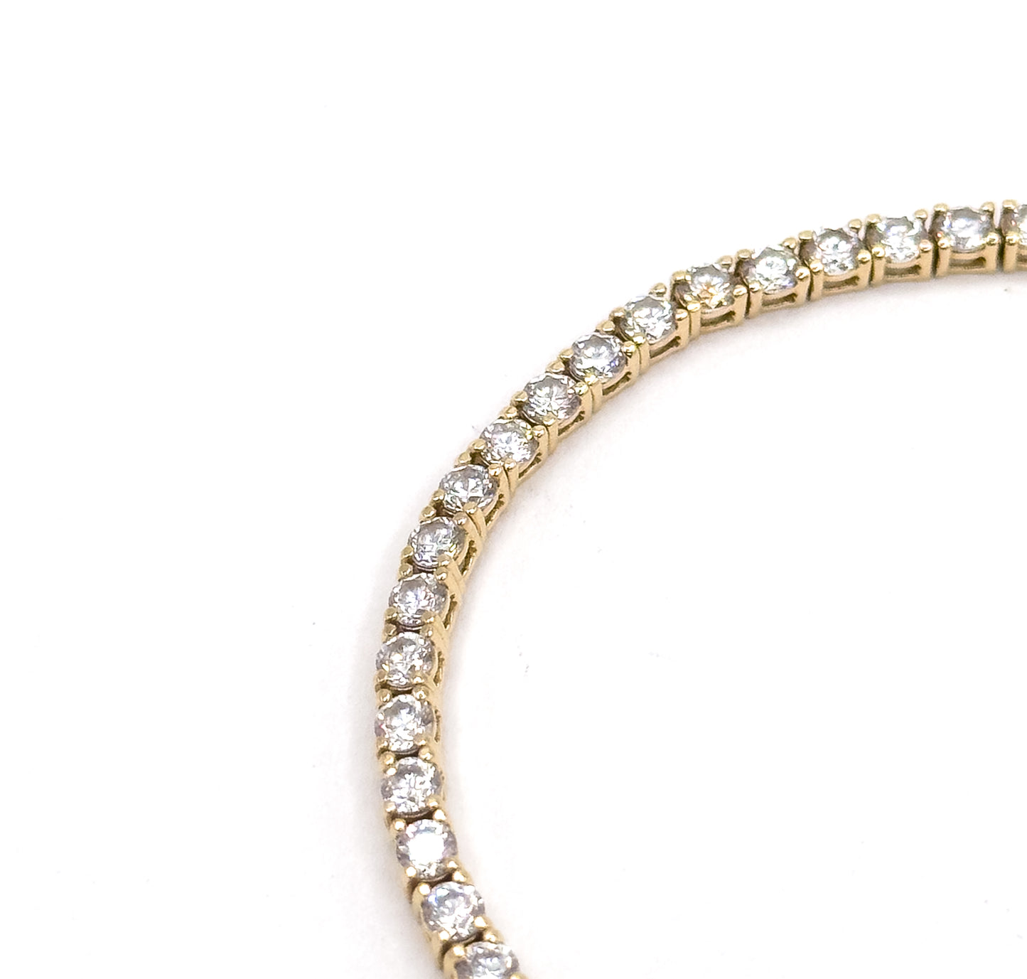 Vintage Glass Gem Tennis Bracelet in 14K Gold