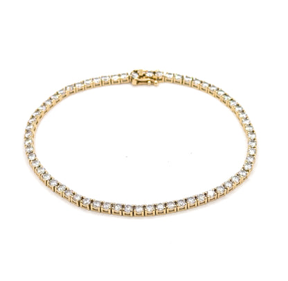 Vintage Glass Gem Tennis Bracelet in 14K Gold