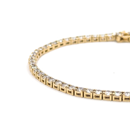 Vintage Glass Gem Tennis Bracelet in 14K Gold