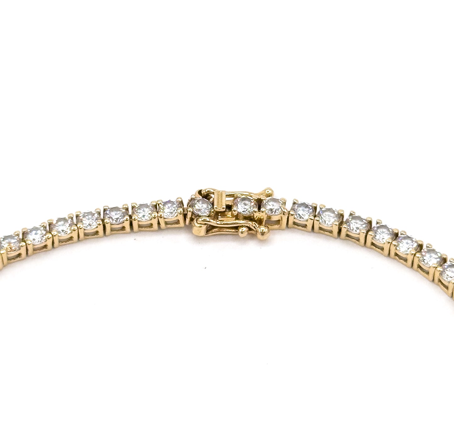 Vintage Glass Gem Tennis Bracelet in 14K Gold