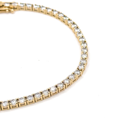 Vintage Glass Gem Tennis Bracelet in 14K Gold