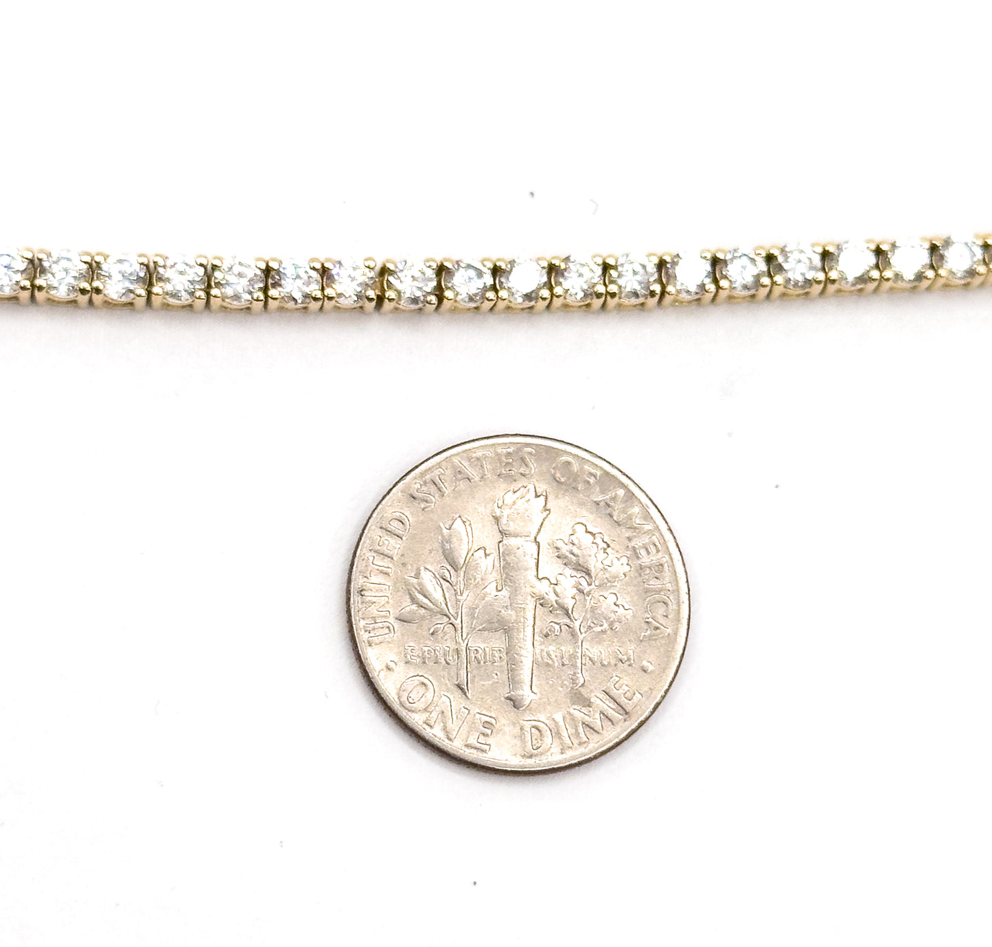 Vintage Glass Gem Tennis Bracelet in 14K Gold