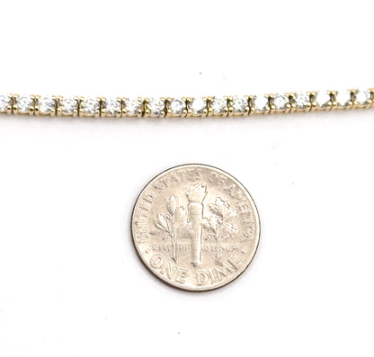 Vintage Glass Gem Tennis Bracelet in 14K Gold