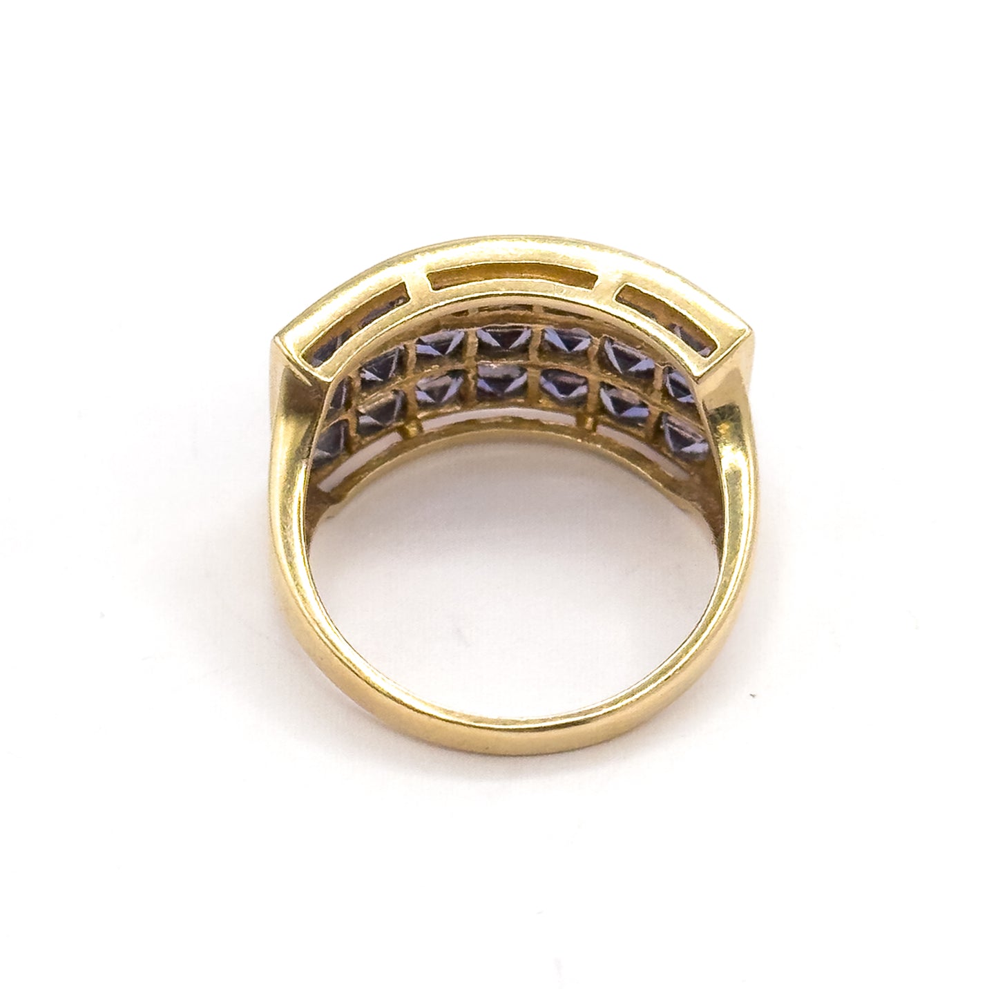Vintage Purple Iolite Channel Set Ring in 10K Yellow Gold