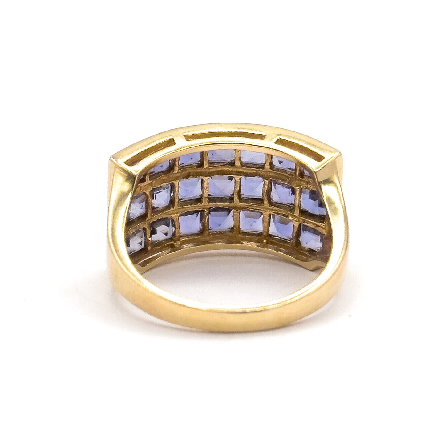 Vintage Purple Iolite Channel Set Ring in 10K Yellow Gold