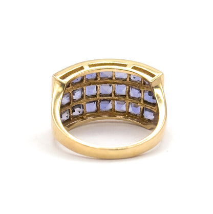 Vintage Purple Iolite Channel Set Ring in 10K Yellow Gold