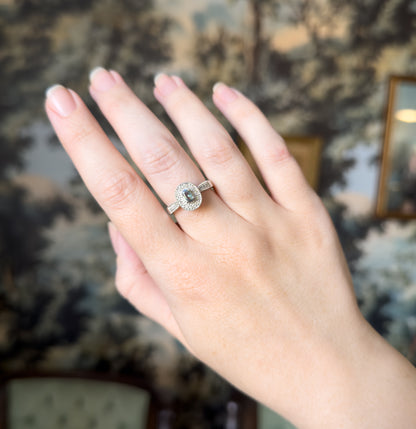Contemporary Alexandrite & Diamond Filigree Ring in 14K White Gold