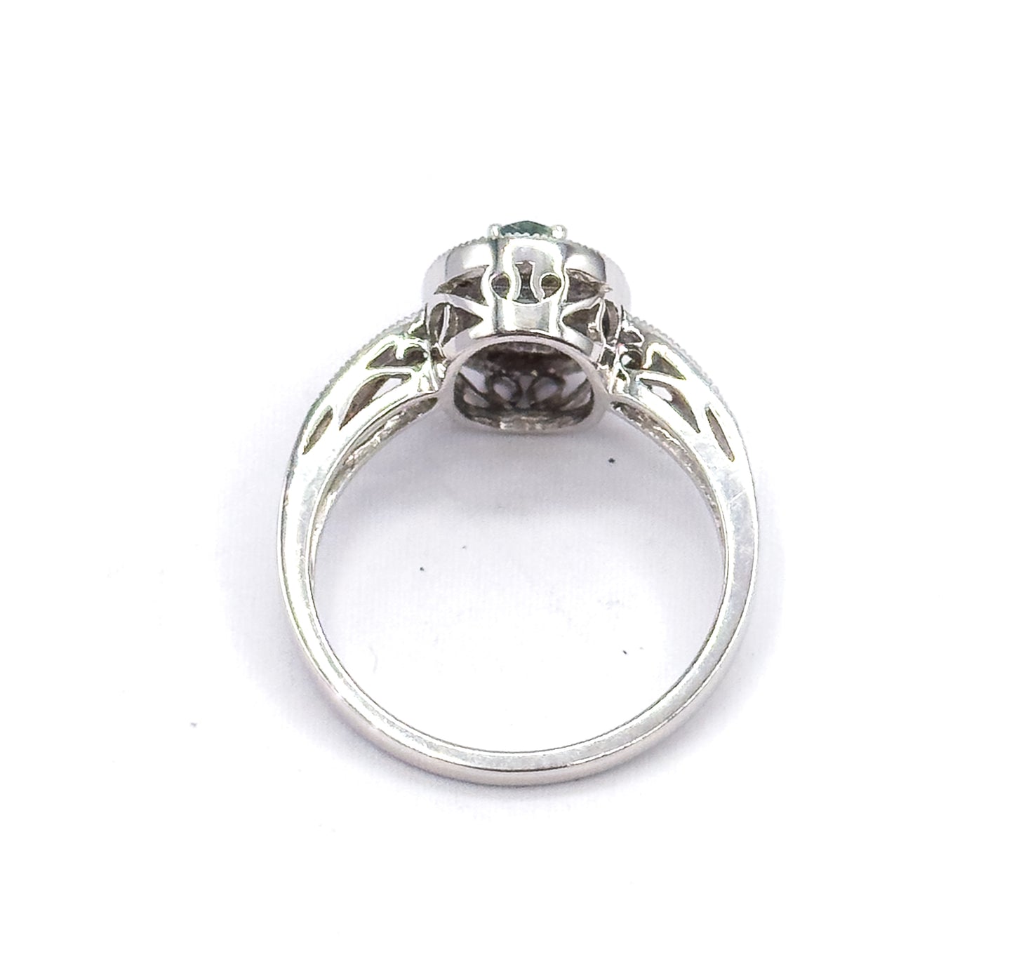 Contemporary Alexandrite & Diamond Filigree Ring in 14K White Gold