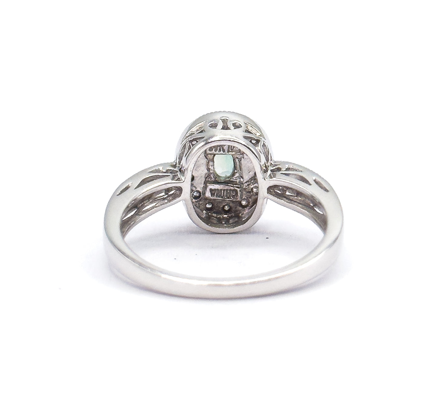 Contemporary Alexandrite & Diamond Filigree Ring in 14K White Gold