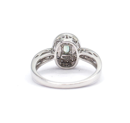 Contemporary Alexandrite & Diamond Filigree Ring in 14K White Gold