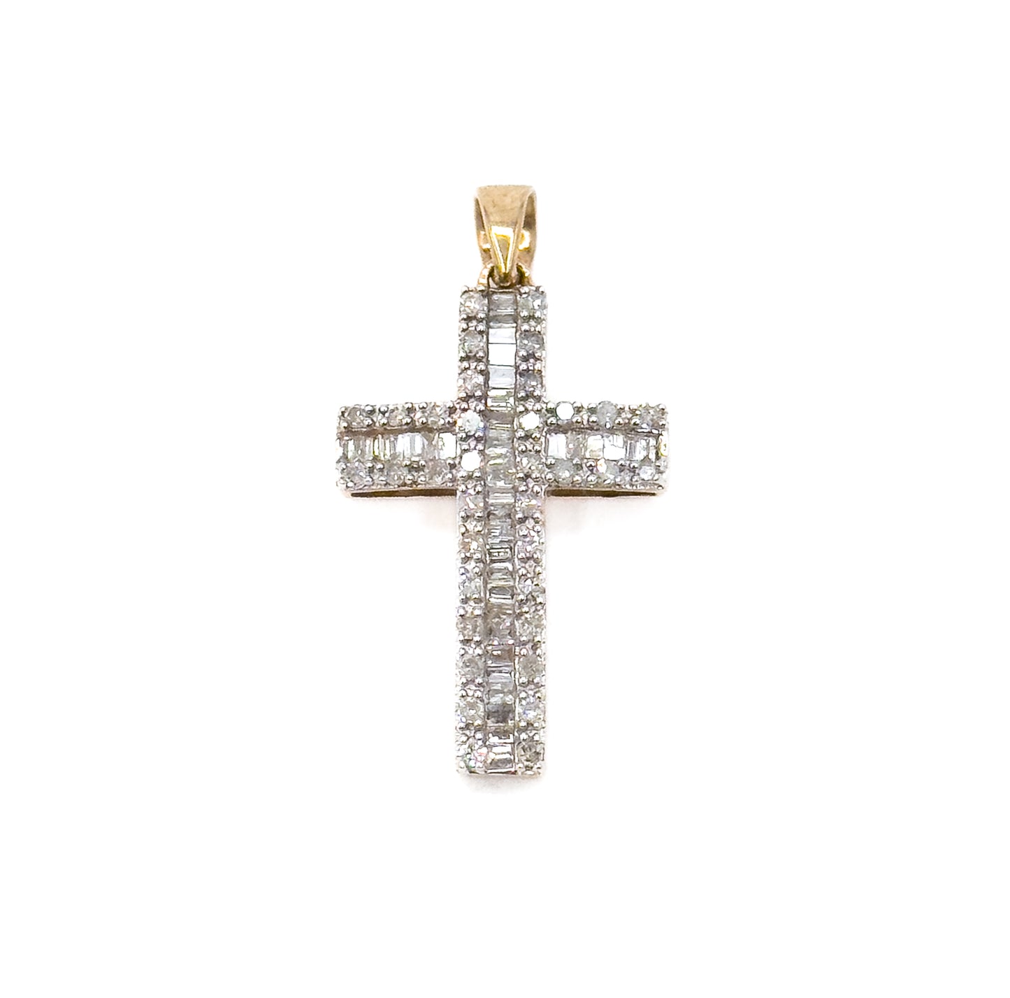 Vintage Diamond Cross Pendant in Yellow Gold