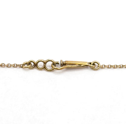 Edwardian Garland Style Bow Necklace with Seed pearls & Aquamarine in 14K Gold
