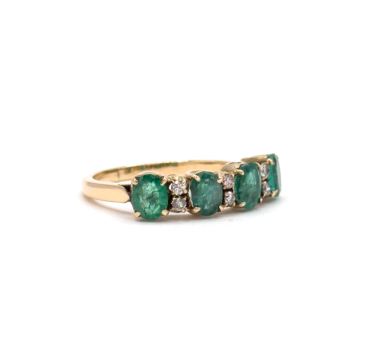 Vintage Emerald & Diamond Ring in 14K Gold