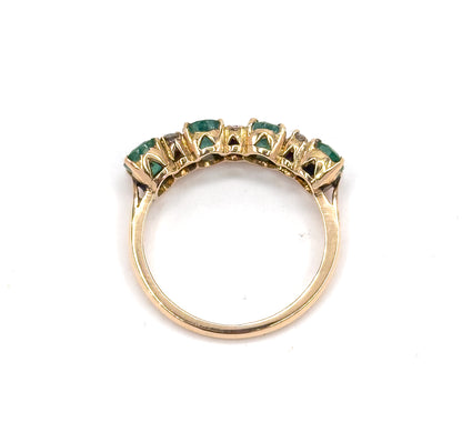 Vintage Emerald & Diamond Ring in 14K Gold