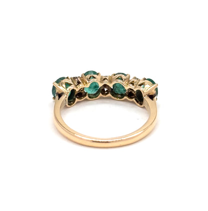 Vintage Emerald & Diamond Ring in 14K Gold