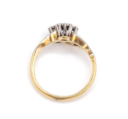 Shamrock Clover Diamond Ring in Platinum & 18K Gold