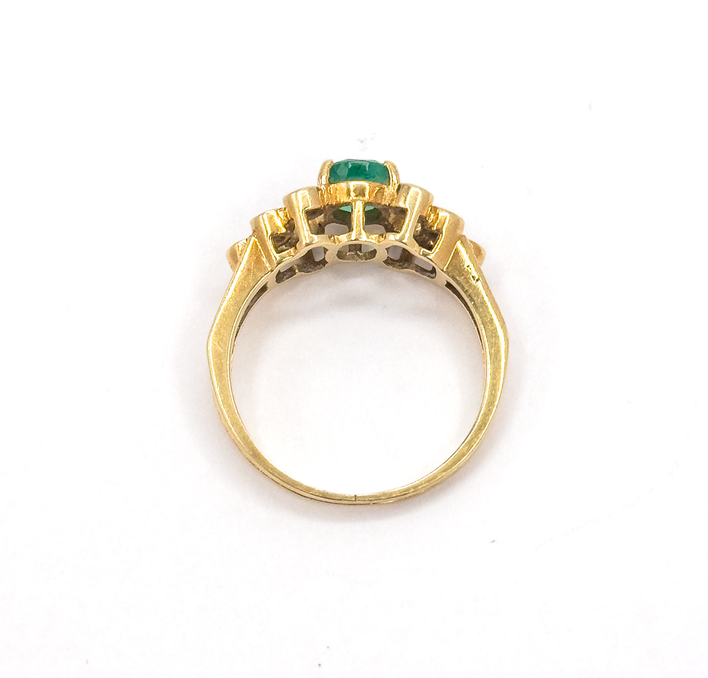 Late 20th Century Emerald & Diamond Ring in 18K Yellow Gold