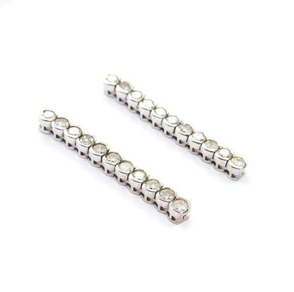 Contemporary Diamond Drop Earrings in 14K White Gold