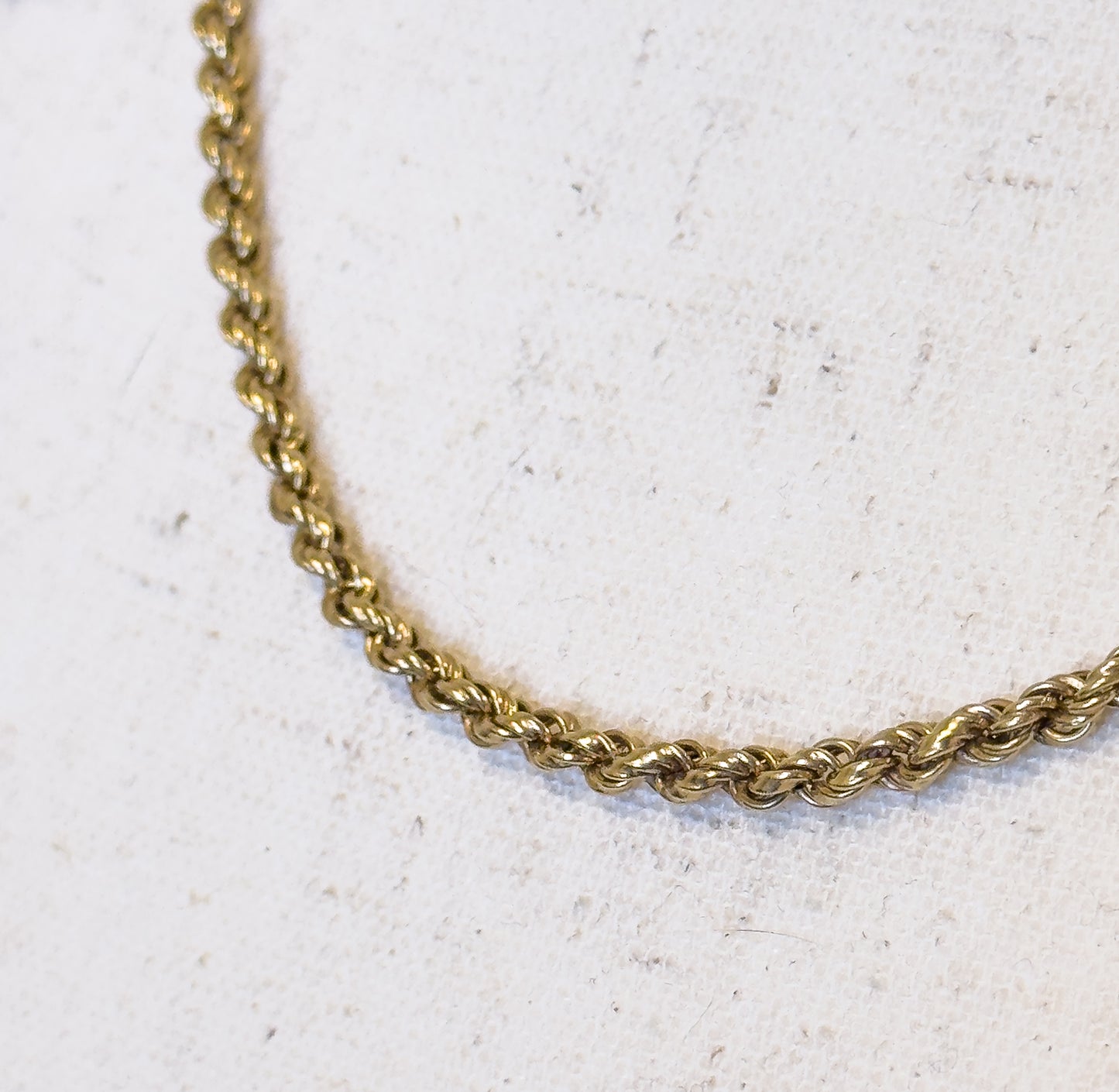 Vintage 18.25in Rope Chain in 14K Gold