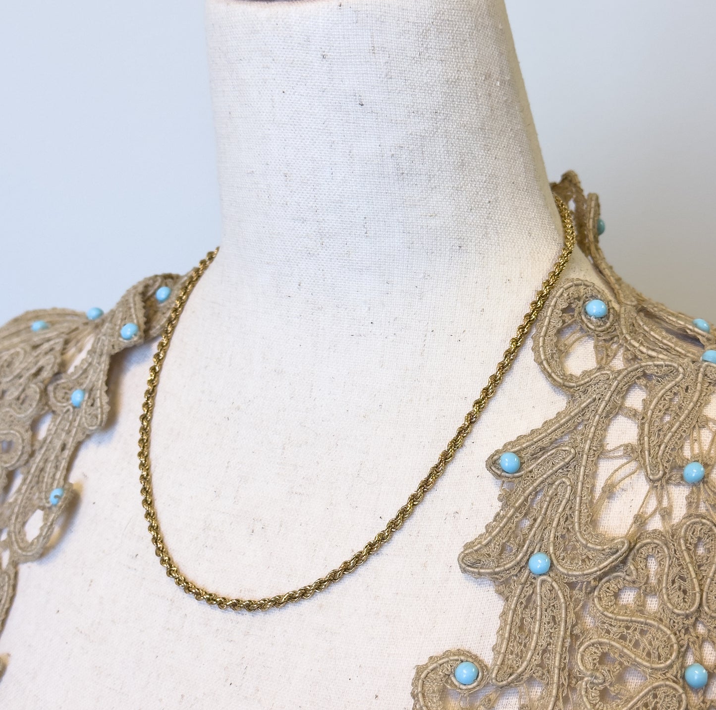 Vintage 18.25in Rope Chain in 14K Gold