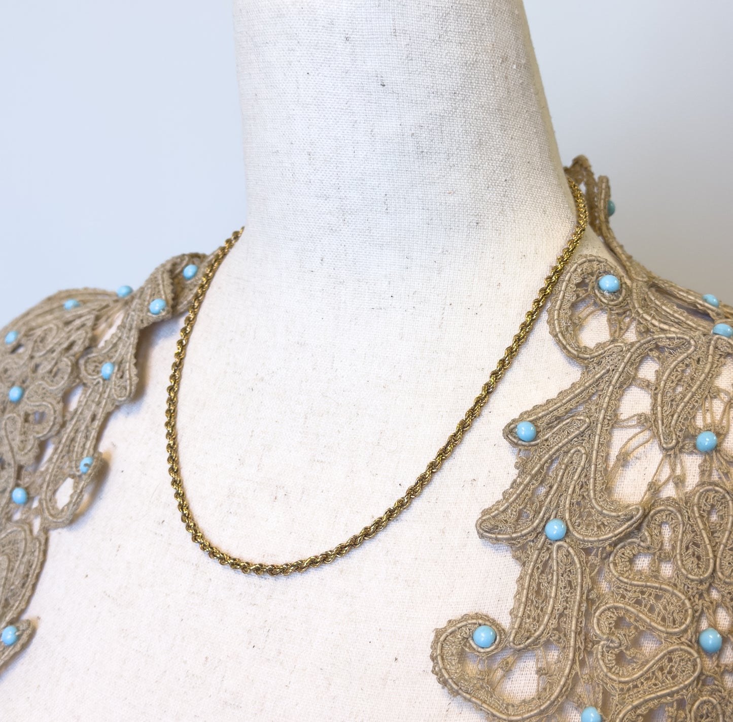 Vintage 18.25in Rope Chain in 14K Gold