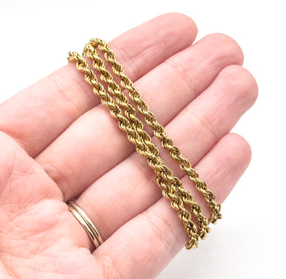 Vintage 18.25in Rope Chain in 14K Gold