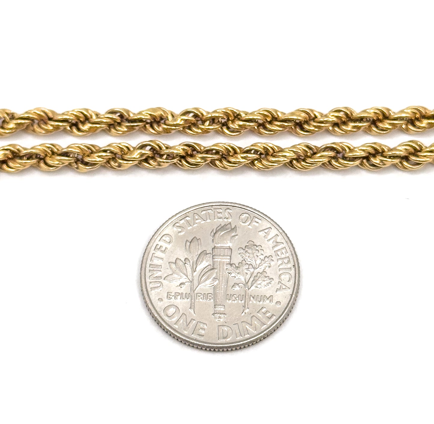 Vintage 18.25in Rope Chain in 14K Gold