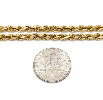 Vintage 18.25in Rope Chain in 14K Gold